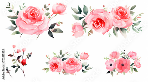 Wallpaper Mural Floral frame with watercolor flowers, decorative flower background pattern, watercolor floral border background Torontodigital.ca