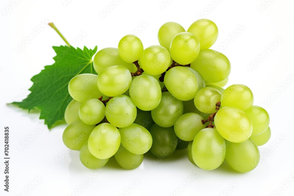 Ripe green grape isolated on white background Ripe green grape isolated on white background