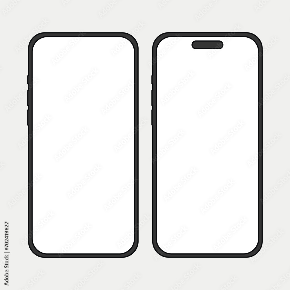 Twin Smartphones with Blank Screens Illustration Twin Smartphones with Blank Screens Illustration