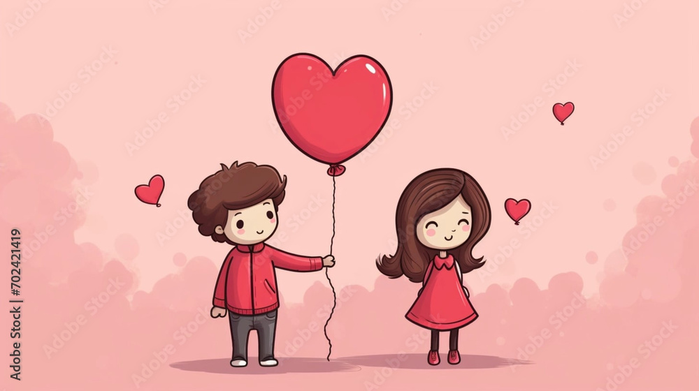 copy space, simple vector valentine cute girl and boy couple falling in love, simple handdrawn cartoon. Cute valentine card with young couple. Beautiful background or for valentine’s day. Beautiful ba copy space, simple vector valentine cute girl and boy couple falling in love, simple handdrawn cartoon. Cute valentine card with young couple. Beautiful background or for valentine’s day. Beautiful ba