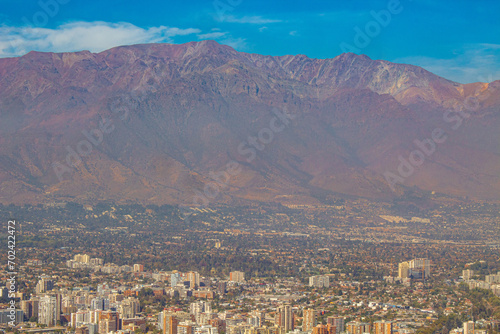 landscape of the city aerial view of the buildings Santiago de Chile 