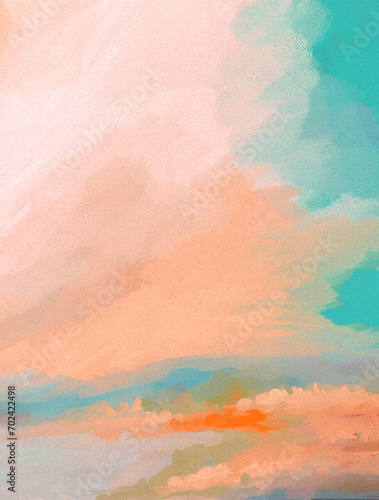 Photography Impressionistic Sunny & Uplifting Cloudscape or Landscape of Lakeside Peach Wild