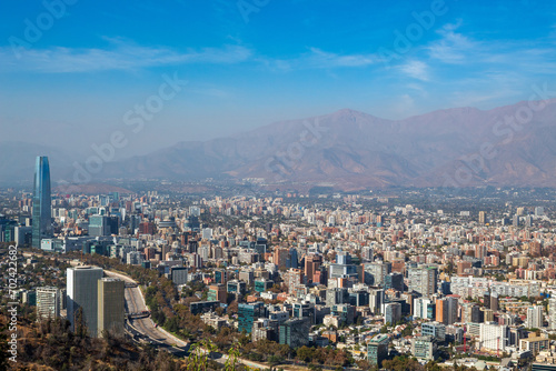 aerial view santiago chile