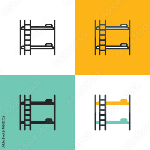 bunk bed modern symbol icon full vector 