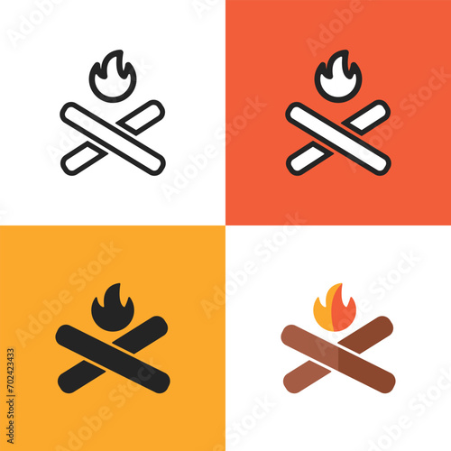 bon fire modern symbol icon full vector 