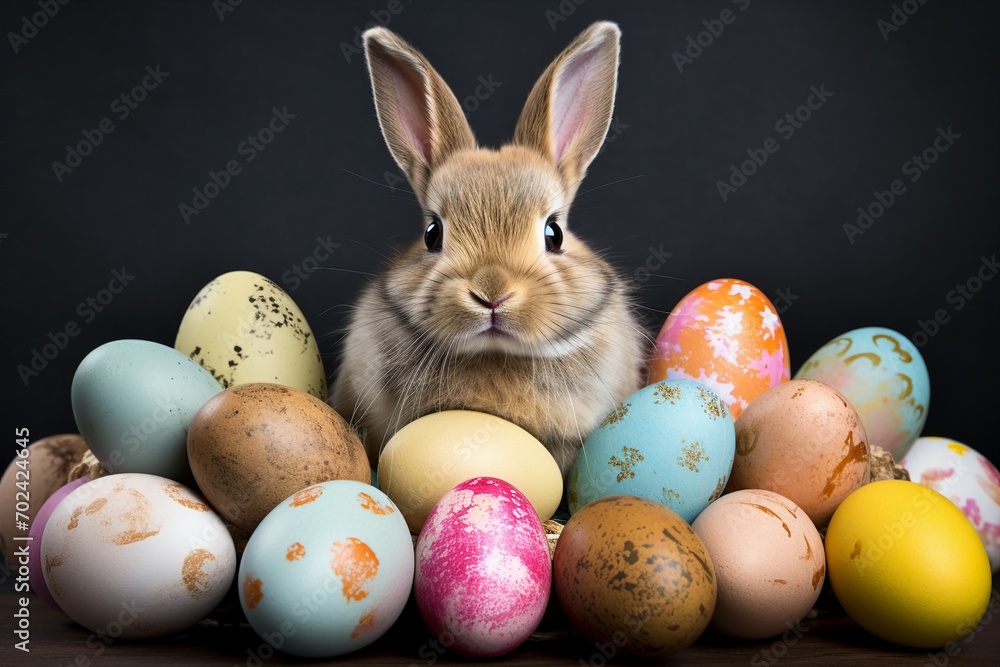 rabbit and easter egg on table, easter decoration concept isolated rabbit and easter egg on table, easter decoration concept isolated