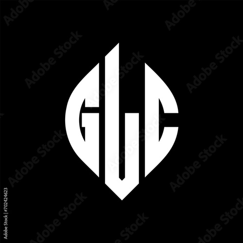 GLC circle letter logo design with circle and ellipse shape. GLC ellipse letters with typographic style. The three initials form a circle logo. GLC Circle Emblem Abstract Monogram Letter Mark Vector. photo