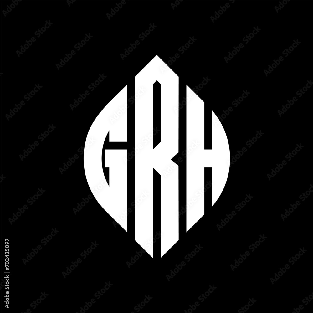 GRH circle letter logo design with circle and ellipse shape. GRH ellipse letters with typographic style. The three initials form a circle logo. GRH Circle Emblem Abstract Monogram Letter Mark Vector. GRH circle letter logo design with circle and ellipse shape. GRH ellipse letters with typographic style. The three initials form a circle logo. GRH Circle Emblem Abstract Monogram Letter Mark Vector.