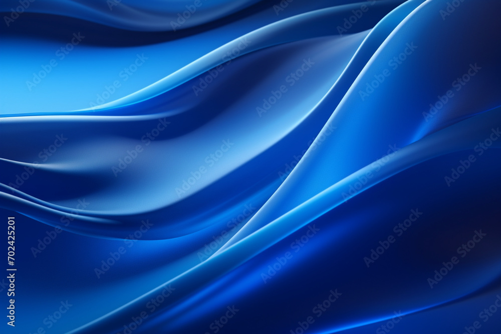 Fototapeta premium A Blue Wavy Shiny Abstract Background