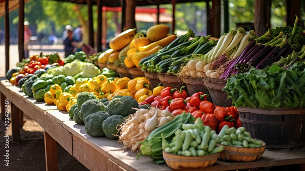 A farmer's market filled with seasonal fruits, vegetables, and artisanal products