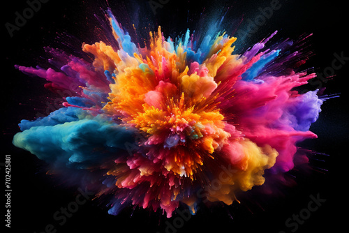 A Colorful Explosion on a Black Background