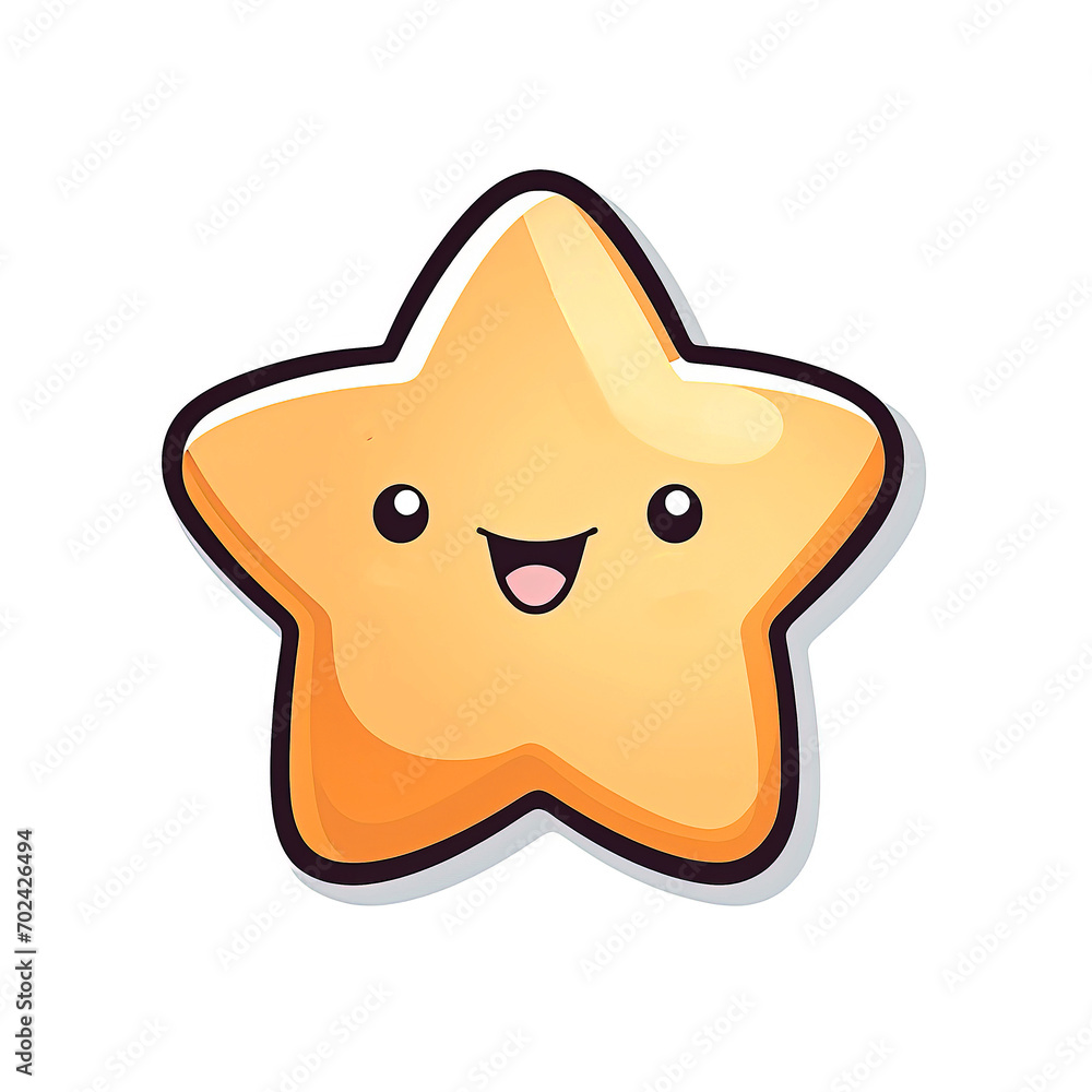 Cute funny happy star sign character.Hand drawn cartoon kawaii character illustration icon. Isolated on white background. Cute funny happy star sign character.Hand drawn cartoon kawaii character illustration icon. Isolated on white background.