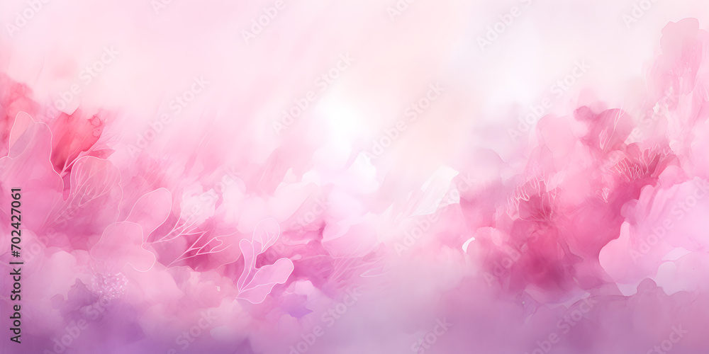 Abstract pink splashes watercolor background