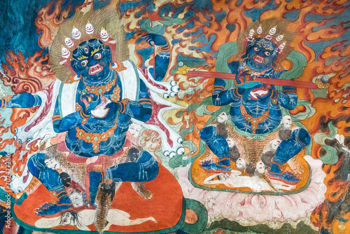 Mahakala Dharmapala. Tiksi Monatery Frescoes