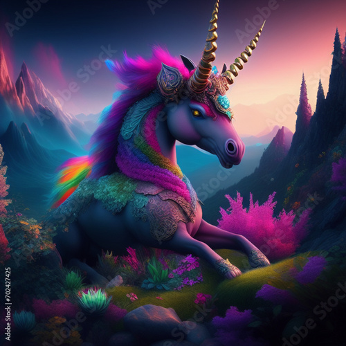 Majestic unicorn. Generative AI