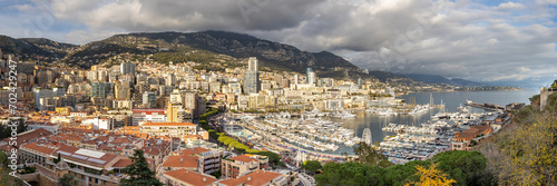 Panoramic view of Monaco at the French Riviera