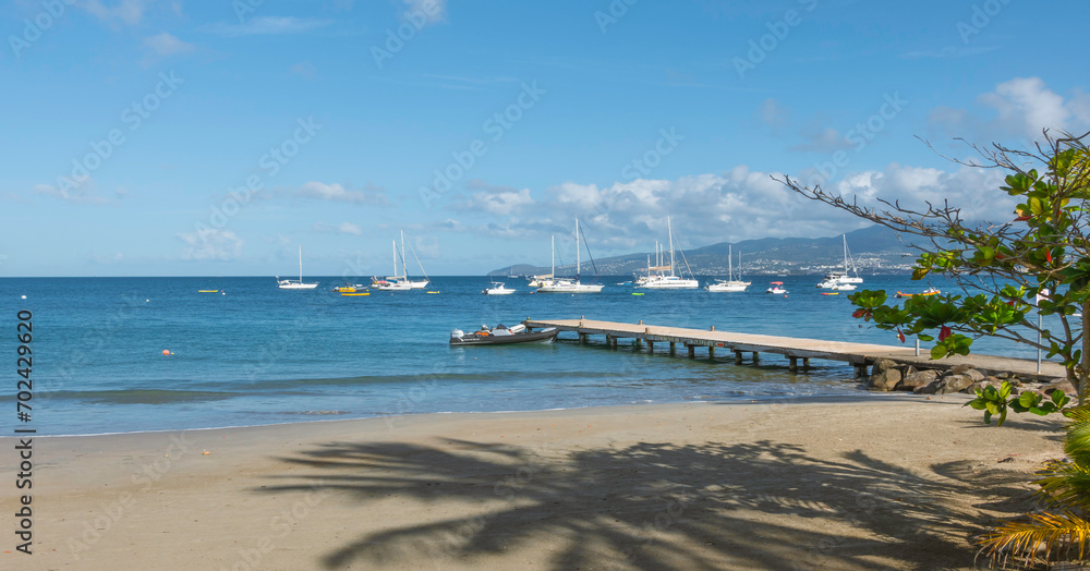 Plage de l'anse à l'Ane aux Anses d'Arlet dans le sud de La Martinique, Antilles Françaises.	