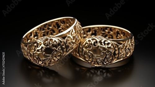 Intricate metalwork jewelry with filigree designs