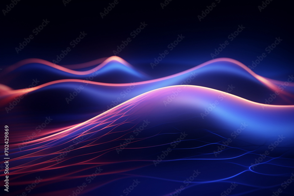 Obraz premium Abstract Digital Waves Flow in Futuristic Technology Concept