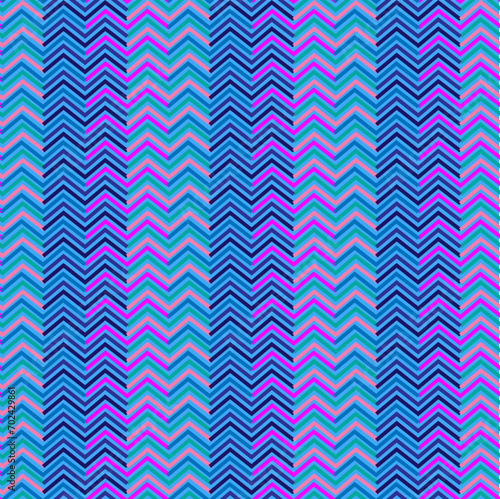 Vector seamless pattern in the form of wavy lines and zigzags on a blue background © Vera