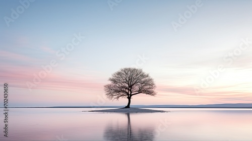 Serene landscape captured with lone trees