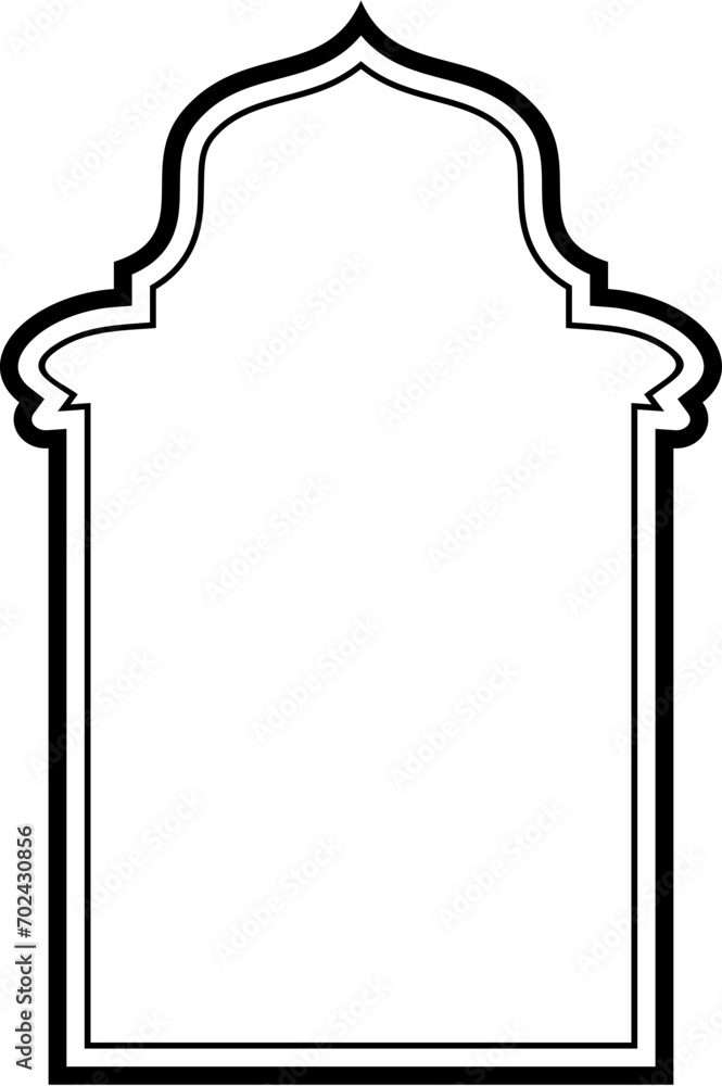 Islamic Arch Design double lines Outline Linear Black Stroke silhouettes Design pictogram symbol visual illustration Islamic Arch Design double lines Outline Linear Black Stroke silhouettes Design pictogram symbol visual illustration