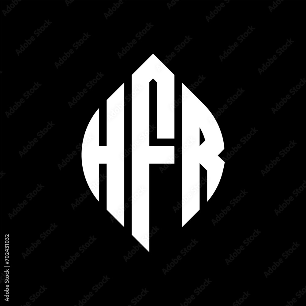 HFR circle letter logo design with circle and ellipse shape. HFR ellipse letters with typographic style. The three initials form a circle logo. HFR circle emblem abstract monogram letter mark vector. HFR circle letter logo design with circle and ellipse shape. HFR ellipse letters with typographic style. The three initials form a circle logo. HFR circle emblem abstract monogram letter mark vector.