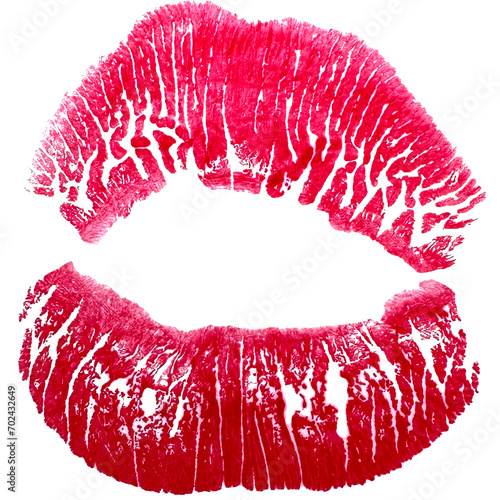Lipstick kiss print isolated set. red lips set. Different shapes of female sexy red lips. Sexy lips makeup, kiss mouth. Female mouth. Print of lips kiss background.