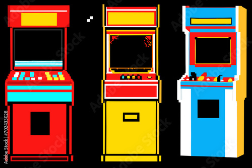 A pixel art retro arcade game. vektor illustation