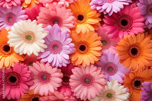 Colorful gerbera flowers background