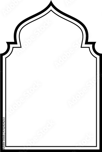 Islamic Arch Design double lines Outline Linear Black Stroke silhouettes Design pictogram symbol visual illustration