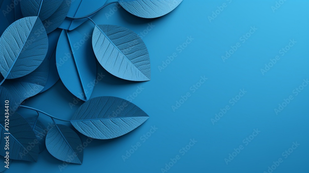Serenely Blank: A Leafy Blue Background, Offering a Tranquil Canvas Ready for Your Imagination to Unfold - AI Generative Serenely Blank: A Leafy Blue Background, Offering a Tranquil Canvas Ready for Your Imagination to Unfold - AI Generative