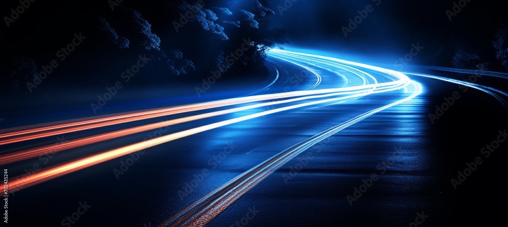 Captivating long exposure light trails creating a breathtaking spectacle in the night sky Captivating long exposure light trails creating a breathtaking spectacle in the night sky