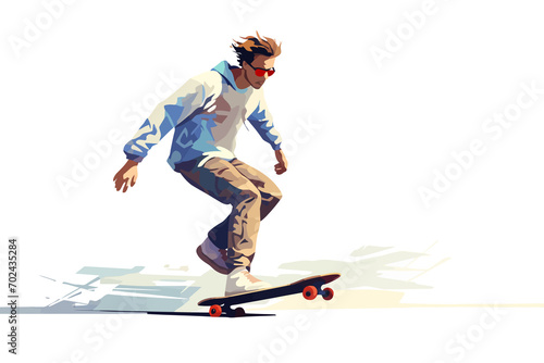 man skateboarding vector flat minimalistic isolated vector style illustration © Zaharia Levy