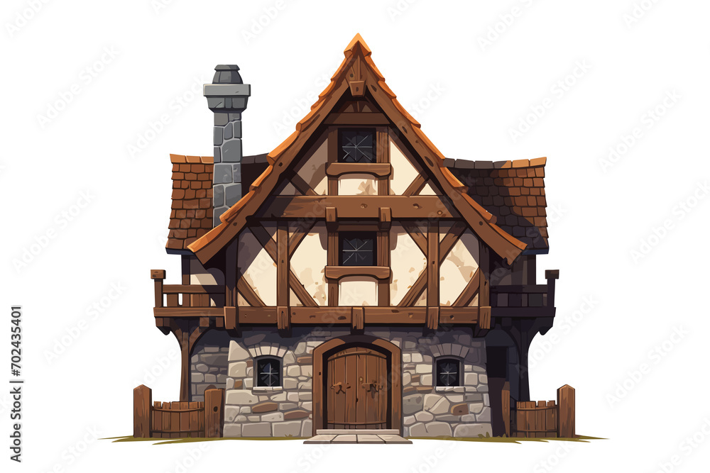 medieval house isolated vector style illustration medieval house isolated vector style illustration