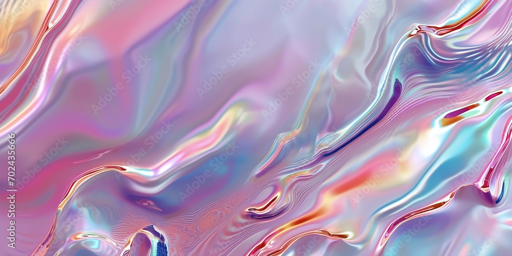 Obraz premium Iridescent fabric background. Shiny mother of pearl fabric, bright multi-colored fabric, pastel colorful spectrum liquid flow backgrounds.