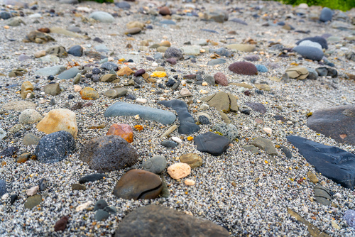 Pyroclastic rocks from 1912 Novarupta volcanic eruption in Valley of Ten Thousand Smokes in Katmai National Park and Preserve, Alaska. photo