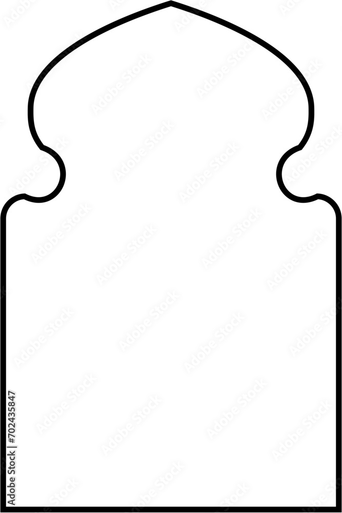 Islamic Arch Design Thin Line Black stroke silhouettes Design pictogram symbol visual illustration Islamic Arch Design Thin Line Black stroke silhouettes Design pictogram symbol visual illustration