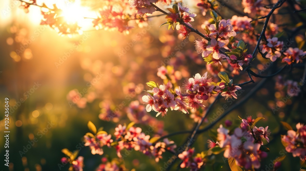 A beautiful capture of nature, showcasing the freshness and renewal of spring with blooming flowers. A charming springtime landscape.
