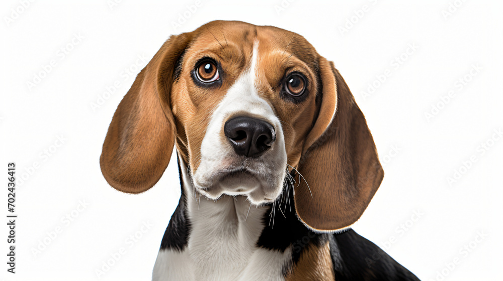 beagle head isolated on white background