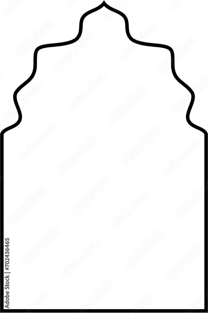 Islamic Arch Design Thin Line Black stroke silhouettes Design pictogram symbol visual illustration Islamic Arch Design Thin Line Black stroke silhouettes Design pictogram symbol visual illustration