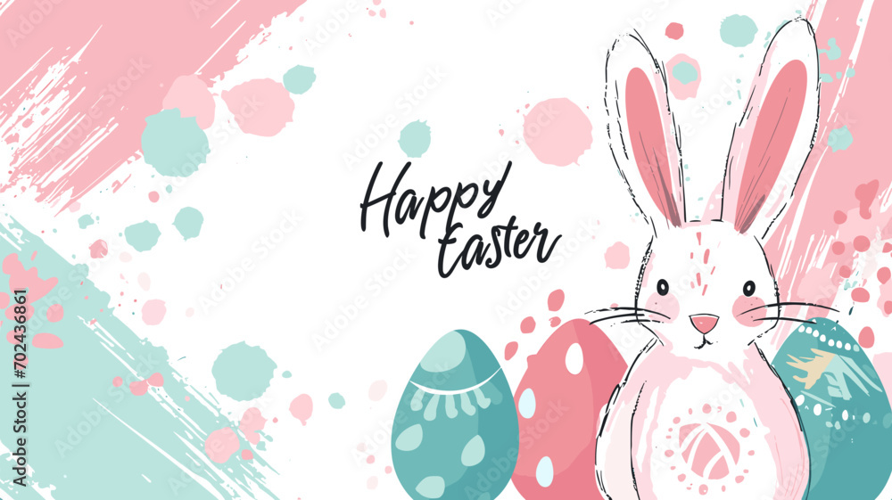 copy space, Happy Easter banner with text 