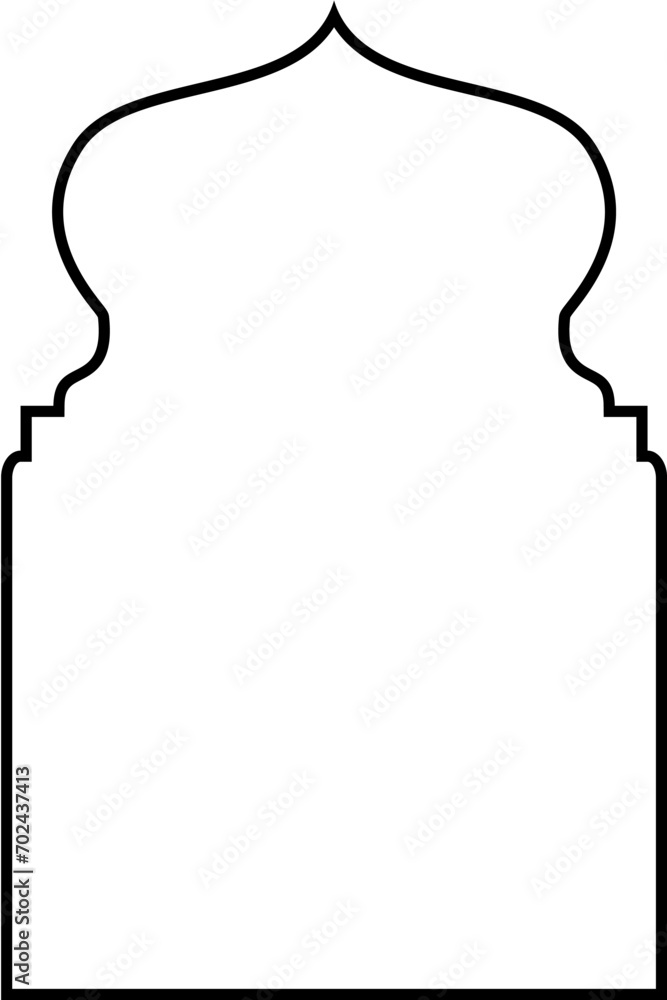 Islamic Arch Design Thin Line Black stroke silhouettes Design pictogram symbol visual illustration Islamic Arch Design Thin Line Black stroke silhouettes Design pictogram symbol visual illustration