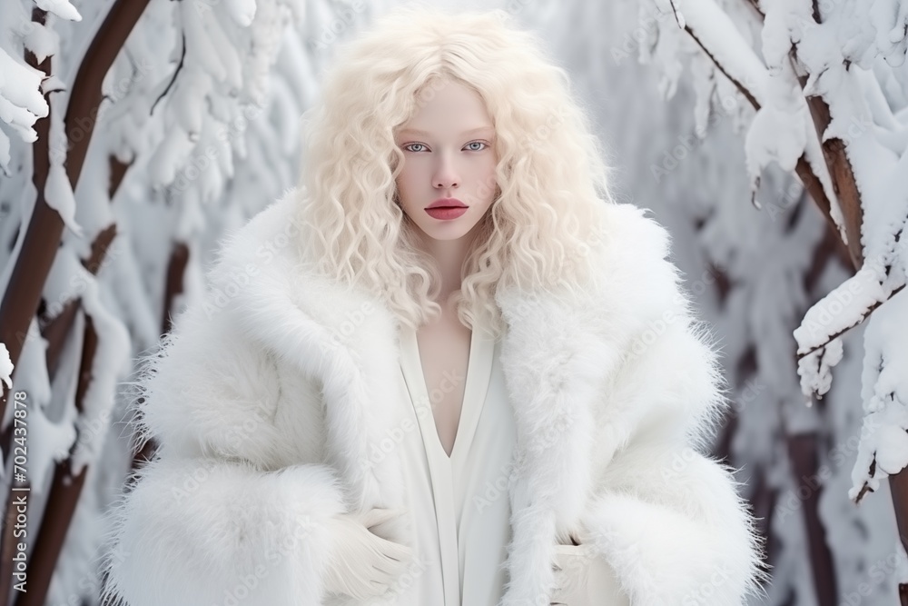 Ethereal woman blending with a snowy landscape, reminiscent of a winter nymph. Ideal for fashion and conceptual photography. Ethereal woman blending with a snowy landscape, reminiscent of a winter nymph. Ideal for fashion and conceptual photography.