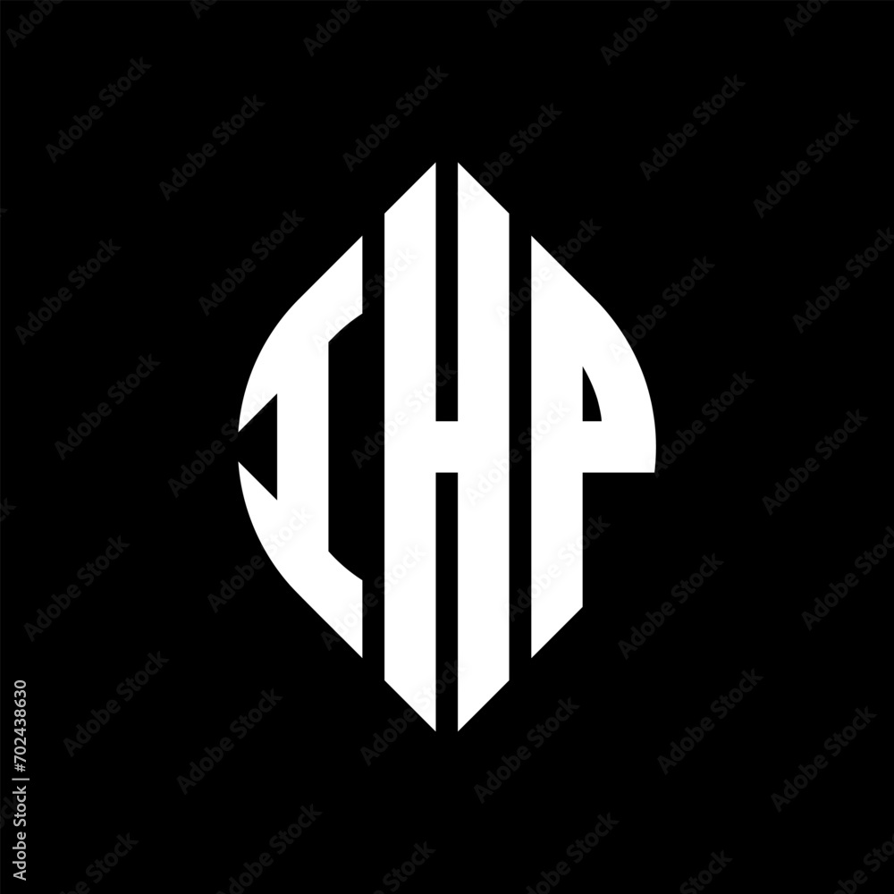 IHP circle letter logo design with circle and ellipse shape. IHP ellipse letters with typographic style. The three initials form a circle logo. IHP circle emblem abstract monogram letter mark vector. IHP circle letter logo design with circle and ellipse shape. IHP ellipse letters with typographic style. The three initials form a circle logo. IHP circle emblem abstract monogram letter mark vector.