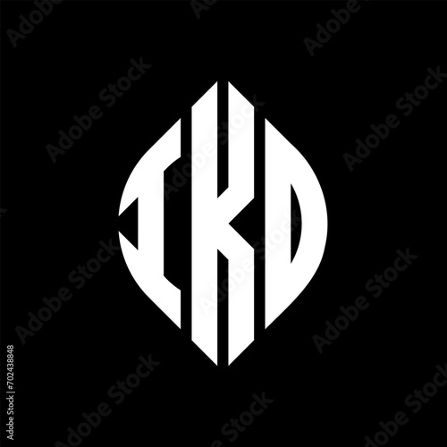 IKO circle letter logo design with circle and ellipse shape. IKO ellipse letters with typographic style. The three initials form a circle logo. IKO circle emblem abstract monogram letter mark vector. photo