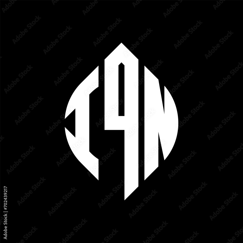 IQN circle letter logo design with circle and ellipse shape. IQN ellipse letters with typographic style. The three initials form a circle logo. IQN circle emblem abstract monogram letter mark vector. IQN circle letter logo design with circle and ellipse shape. IQN ellipse letters with typographic style. The three initials form a circle logo. IQN circle emblem abstract monogram letter mark vector.