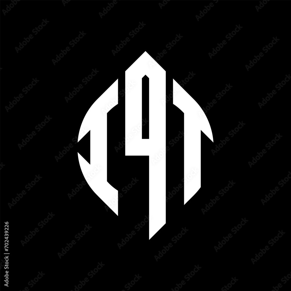IQT circle letter logo design with circle and ellipse shape. IQT ellipse letters with typographic style. The three initials form a circle logo. IQT circle emblem abstract monogram letter mark vector. IQT circle letter logo design with circle and ellipse shape. IQT ellipse letters with typographic style. The three initials form a circle logo. IQT circle emblem abstract monogram letter mark vector.