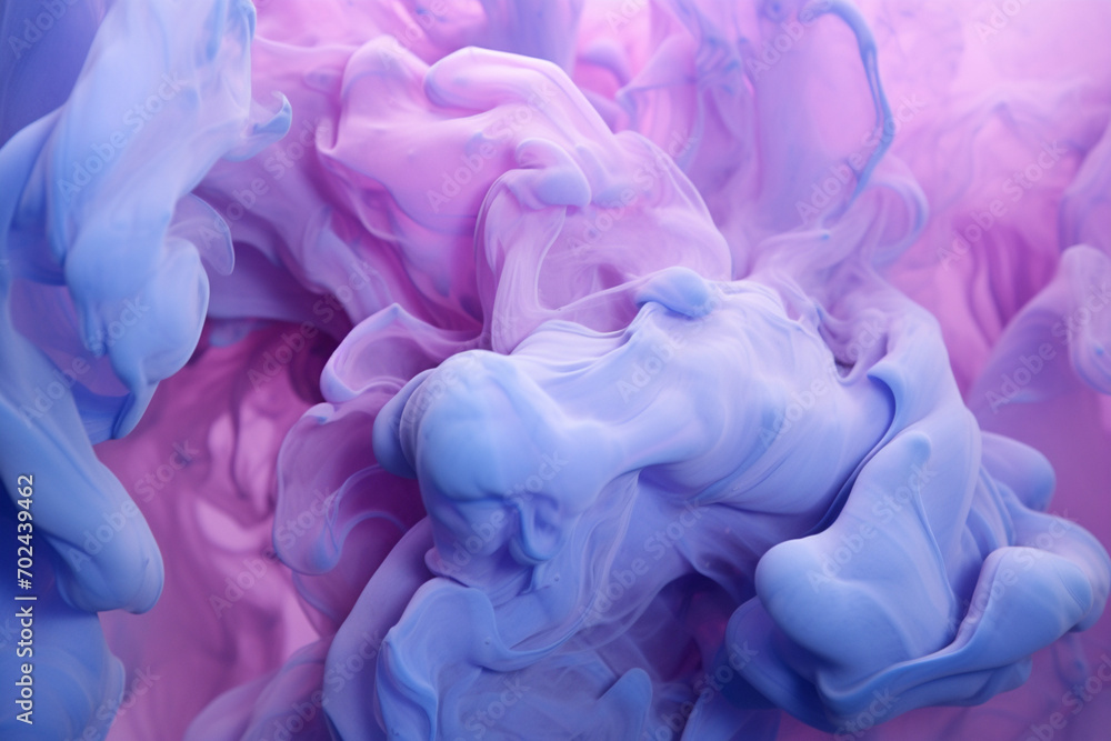 Lilac and blue dye in water