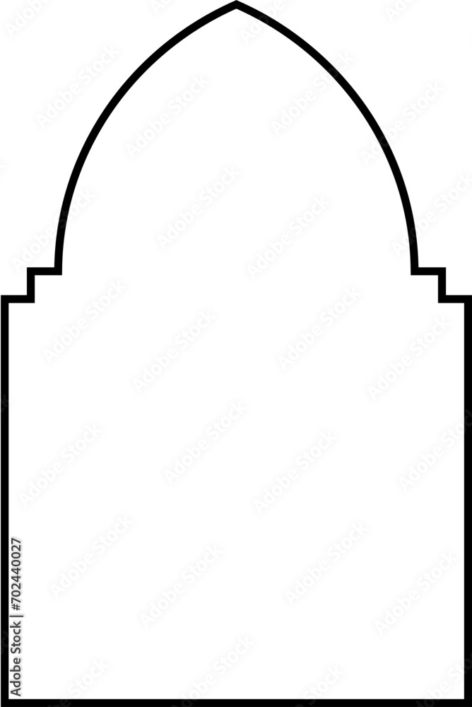 Islamic Arch Design Thin Line Black stroke silhouettes Design pictogram symbol visual illustration Islamic Arch Design Thin Line Black stroke silhouettes Design pictogram symbol visual illustration